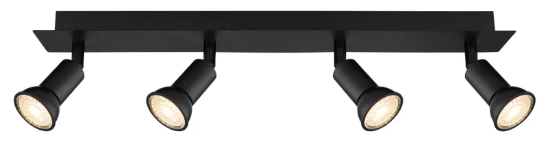 Drew 4 Negro foco de techo De Globo Lighting - Drew &auml;r en stilren takspotlight som imponerar med sin enhetliga svarta design.