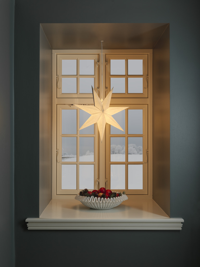 Estrella De Papel Ø60 Beige De Konstsmide - Ilumina la oscuridad de diciembre con esta cl&aacute;sica estrella de papel en tono beige.