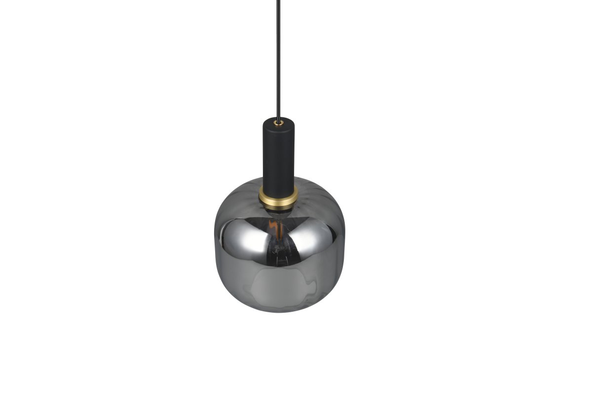 Diva Ø20 Gris humo Lámpas de techo De Trio Lighting - Los elegantes detalles en negro mate le confieren un toque de lujo y un carácter sofisticado.