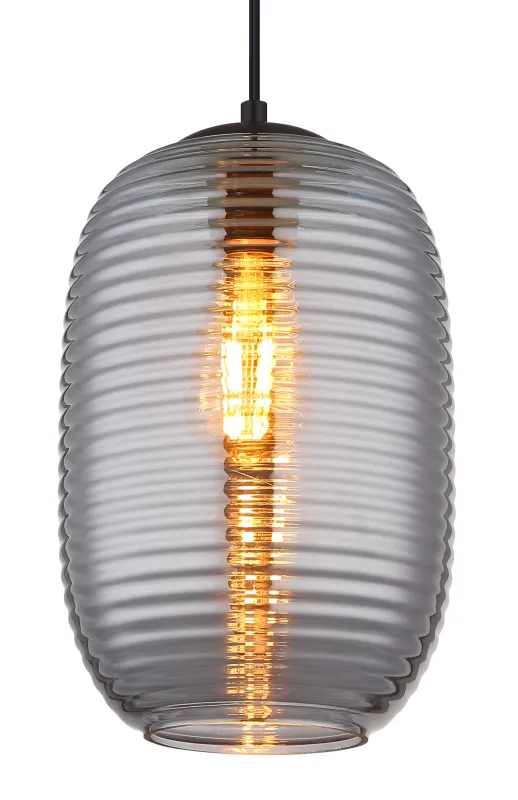 Jefrey Ø20 Color humo Lámpas de techo De Globo Lighting - Denna eleganta taklampa &auml;r utrustad med en rund kupa i r&ouml;kf&auml;rgat glas.