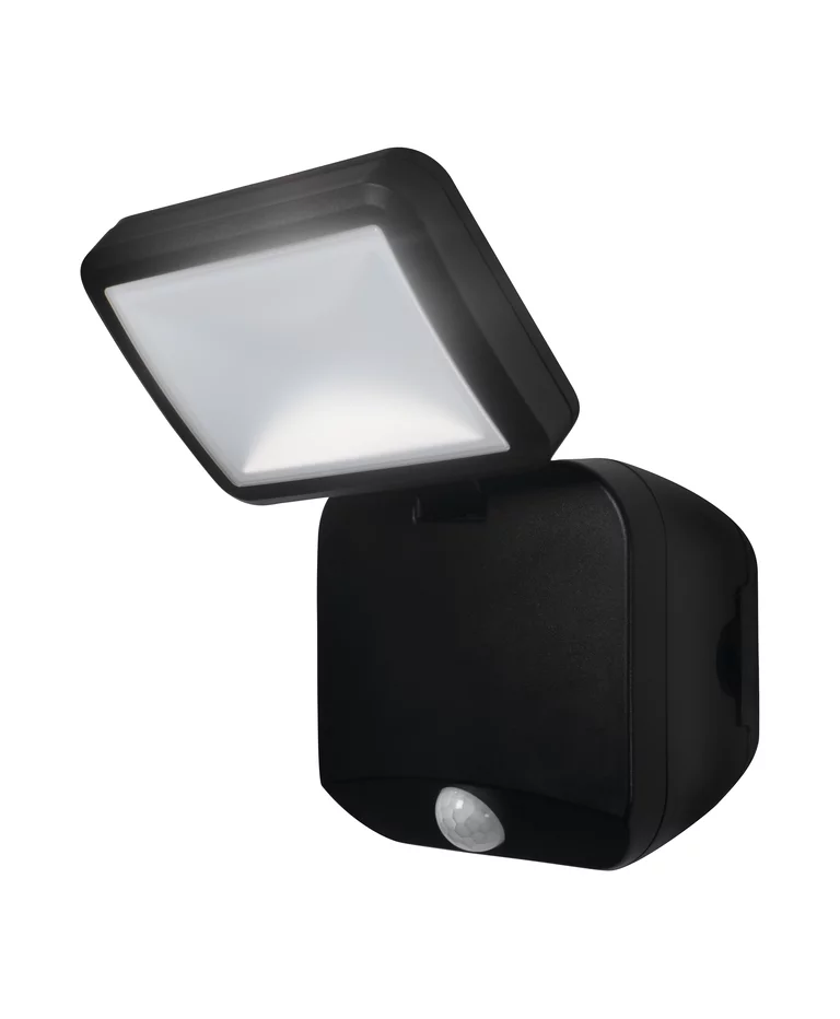 Battery LED Spotlight Sensor Negro lámpara de exterior De Ledvance - El funcionamiento con bater&iacute;a permite una f&aacute;cil instalaci&oacute;n sin conexi&oacute;n el&eacute;ctrica y la duraci&oacute;n de la bater&iacute;a es de hasta 10 horas de funcionamiento continuo.