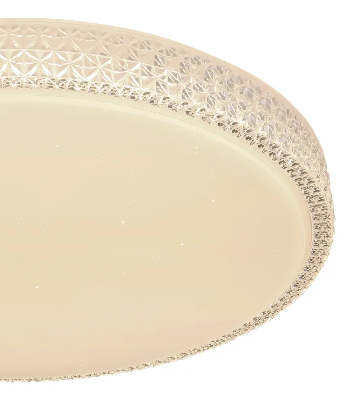 Ovi Ø60 Blanco plafón De Globo Lighting - Kombinationen av vit metall, glittrande dekordetaljer och klara plastkristaller g&ouml;r den till en riktig blickf&aring;ngare.