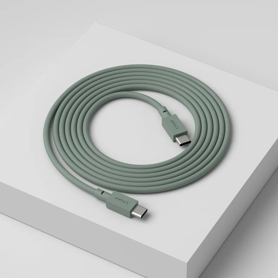 Cable 1 USB C to USB C Charging Cable, 2m Verde De Avolt - El cable 1 USB-C a USB-C de Avolt combina una carga potente con un elegante dise&ntilde;o escandinavo.