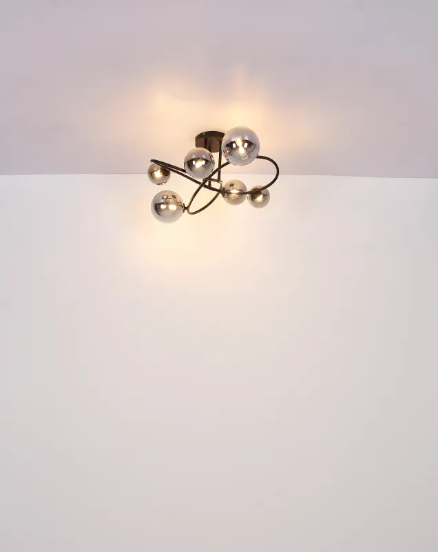 Riha 62cm Color humo plafón De Globo Lighting - Uppt&auml;ck Riha &ndash; en imponerande plafond som skapar en elegant atmosf&auml;r i ditt hem.