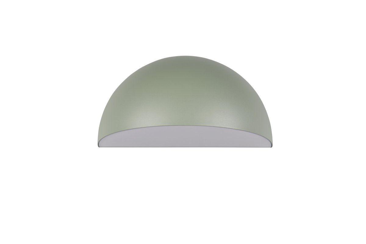 Maas 27cm Verde lámpara de exterior De Trio Lighting - Maas es una elegante l&aacute;mpara de pared con una forma suavemente redondeada en un moderno color verde salvia.