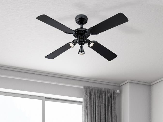 Princess Euro Ø105 Gris oscuro De Westinghouse - El ventilador tiene una función inversa que proporciona comodidad durante todo el año: en verano, el ventilador puede funcionar en sentido antihorario para crear frescor y, en invierno, en el sentido de las agujas del reloj para hacer circular aire caliente y eliminar corrientes de aire frío.