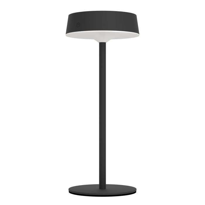 Simeri 30cm Negro lámpara solar De Eglo - Simeri es una elegante l&aacute;mpara de mesa que funciona con energ&iacute;a solar y que combina forma y funci&oacute;n para uso en interiores y exteriores.