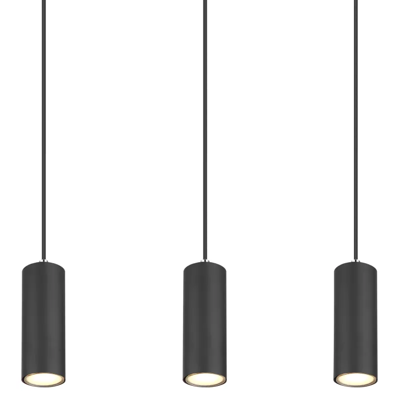 Robby 115cm Negro Lámpas de techo De Globo Lighting - Fr&aring;n den 115 cm l&aring;nga takmonteringen l&ouml;per sex kablar, var och en utrustad med en GU10-sockel.