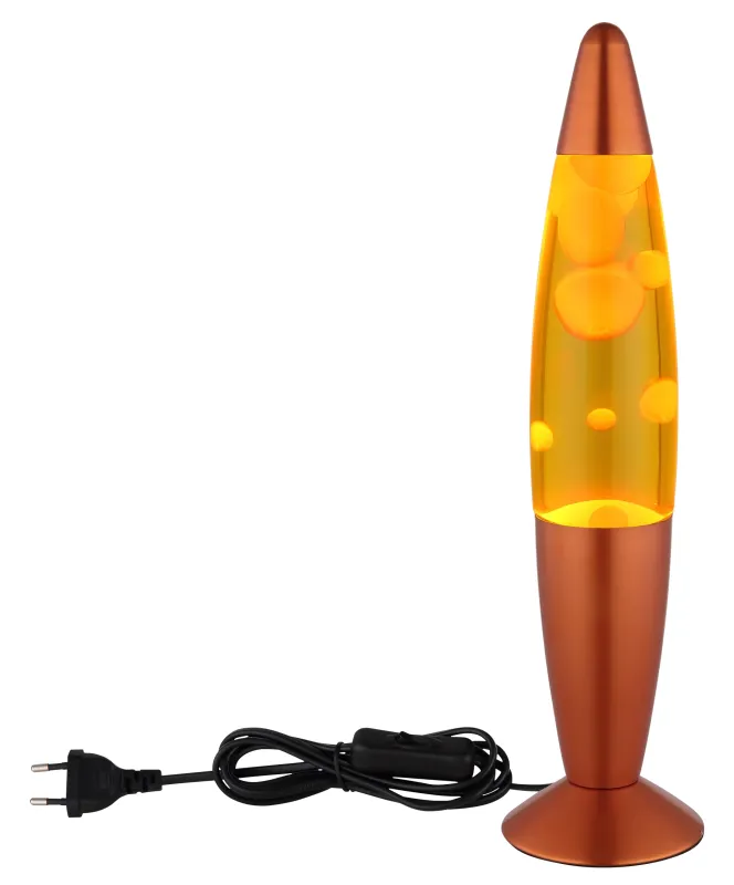 Etna Naranja lámpara infantil De Globo Lighting - Etna &auml;r en fascinerande lavalampa med gul v&auml;tska och oranget vax som sm&auml;lter l&aring;ngsamt och skapar hypnotiska ljuseffekter.
