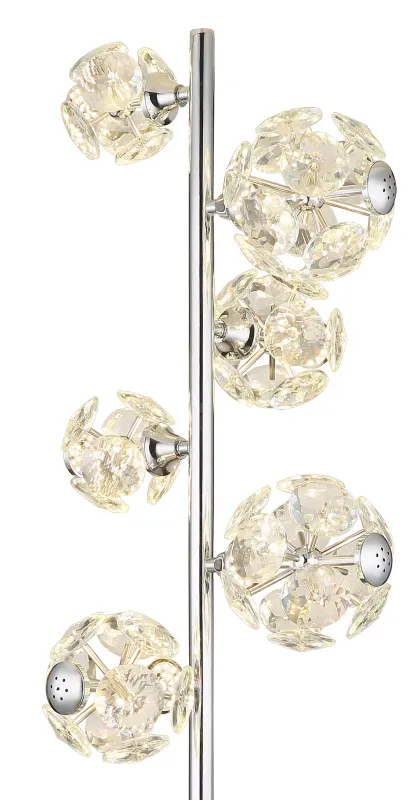 Virina Cromo lámpara de pie De Globo Lighting - Med en perfekt balans mellan modern design och funktionalitet blir Virina ett lyxigt blickf&aring;ng som f&ouml;rh&ouml;jer rummets karakt&auml;r och skapar unika ljusmoment.