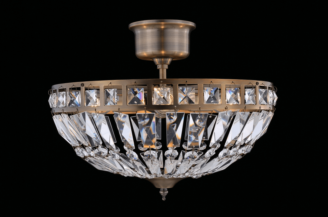 Flores Ø35 Latón antiguo cristal De Norrsken Design - La lámpara de techo Flores en latón antiguo es una fuente de luz elegante y sofisticada que realza cualquier estancia con su diseño moderno y detalles exclusivos.
