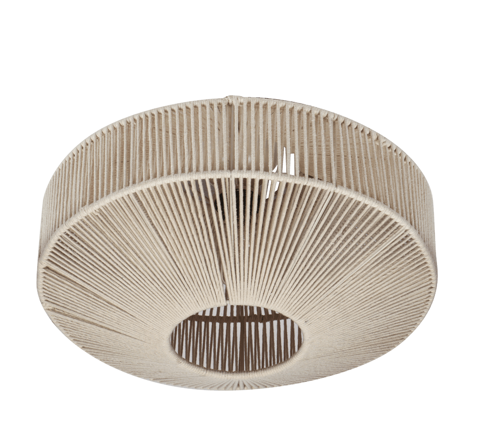 Svea Ø46 Beige plafón De Trio Lighting - Su pantalla de algod&oacute;n cuidadosamente tejida crea un hermoso juego de luz y aporta a la habitaci&oacute;n un ambiente c&aacute;lido y vibrante.
