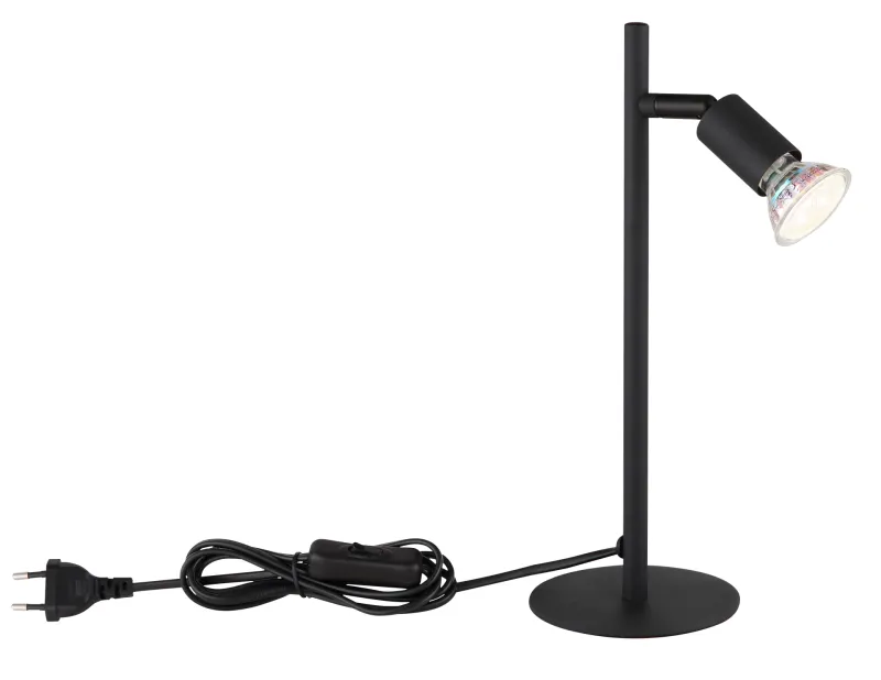 Matrix 30cm Negro lámpara de escritorio De Globo Lighting - Den runda basen och det raka metallr&ouml;ret i mattsvart ger ett modernt och elegant uttryck.