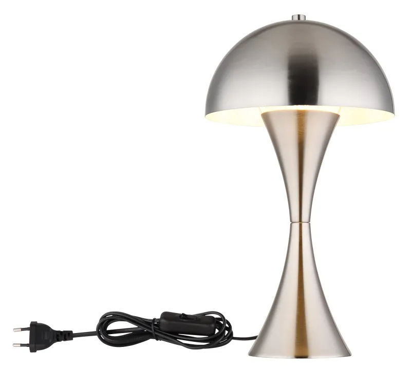 Dima 36cm Níquel lámpara de mesa De Globo Lighting - Perfekt f&ouml;r moderna milj&ouml;er, d&auml;r den ger en sofistikerad touch samtidigt som den sprider behagligt ljus.