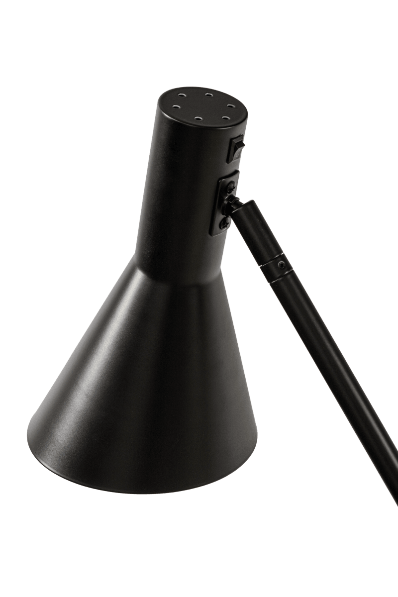 Ceres Negro lámpara de pie De Aneta Lighting - La base plana de la l&aacute;mpara y la elegante pantalla de metal crean una apariencia moderna que se adapta perfectamente a su hogar.