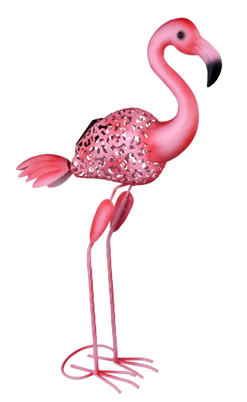 Flamingo Rosa lámpara solar De Globo Lighting - Lys upp tr&auml;dg&aring;rden med en charmig flamingo i solcellsbelysning!