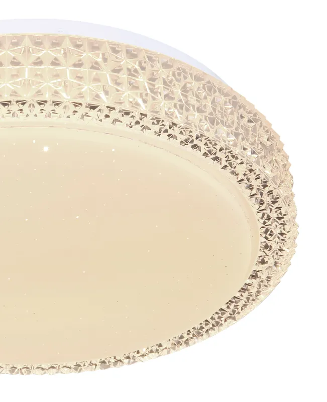 Ovi Ø30 Blanco plafón De Globo Lighting - Kombinationen av vit metall, glittrande dekordetaljer och klara plastkristaller g&ouml;r den till en riktig blickf&aring;ngare.