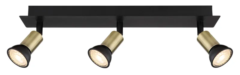 Drew 3 Oro foco de techo De Globo Lighting - Drew &auml;r en stilren takspotlight som imponerar med sin design i mattsvart och guld.