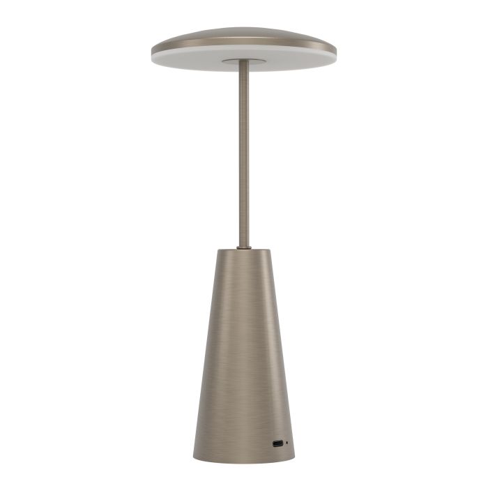 Piccola 28cm Bronce portátil De Eglo - La lámpara se puede controlar cómodamente a través de un regulador táctil y se puede cargar a través de USB, lo que la hace inalámbrica y fácil de llevar consigo.