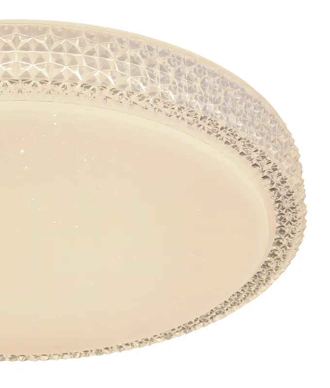 Ovi Ø40 Blanco plafón De Globo Lighting - Kombinationen av vit metall, glittrande dekordetaljer och klara plastkristaller g&ouml;r den till en riktig blickf&aring;ngare.
