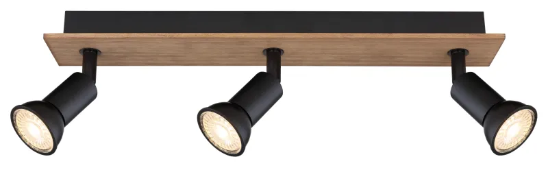 Drew 3 Naturaleza foco de techo De Globo Lighting - Drew &auml;r en stilren takspotlight som imponerar med sin design i svart metall och m&ouml;rkt tr&auml;.