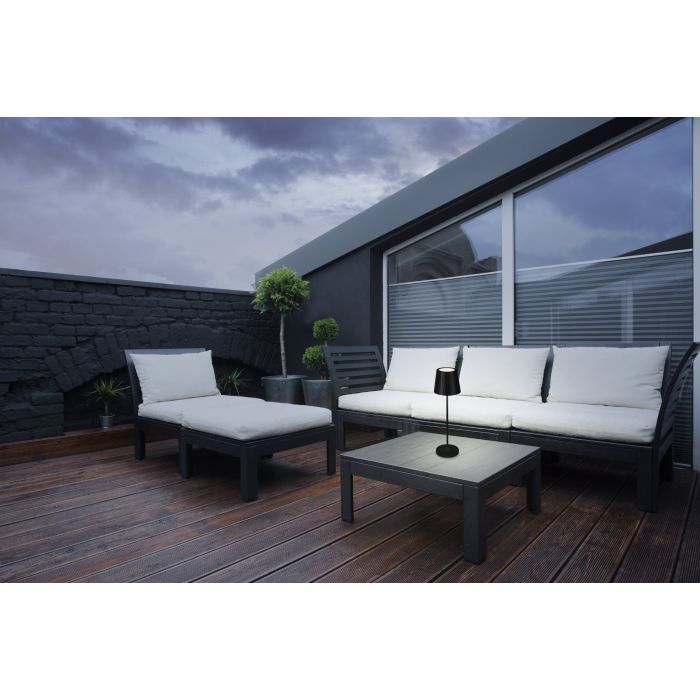 Cabozo 37cm Negro portátil De Eglo - La lámpara dispone de un regulador táctil para controlar fácilmente la luz y está protegida contra salpicaduras de agua con clase de protección IP44.