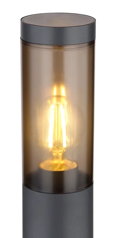 Boston 80cm Antracita balizas De Globo Lighting - Tillverkad i rostfritt st&aring;l med en r&ouml;kf&auml;rgad plastsk&auml;rm ger den ett mjukt och behagligt ljus.
