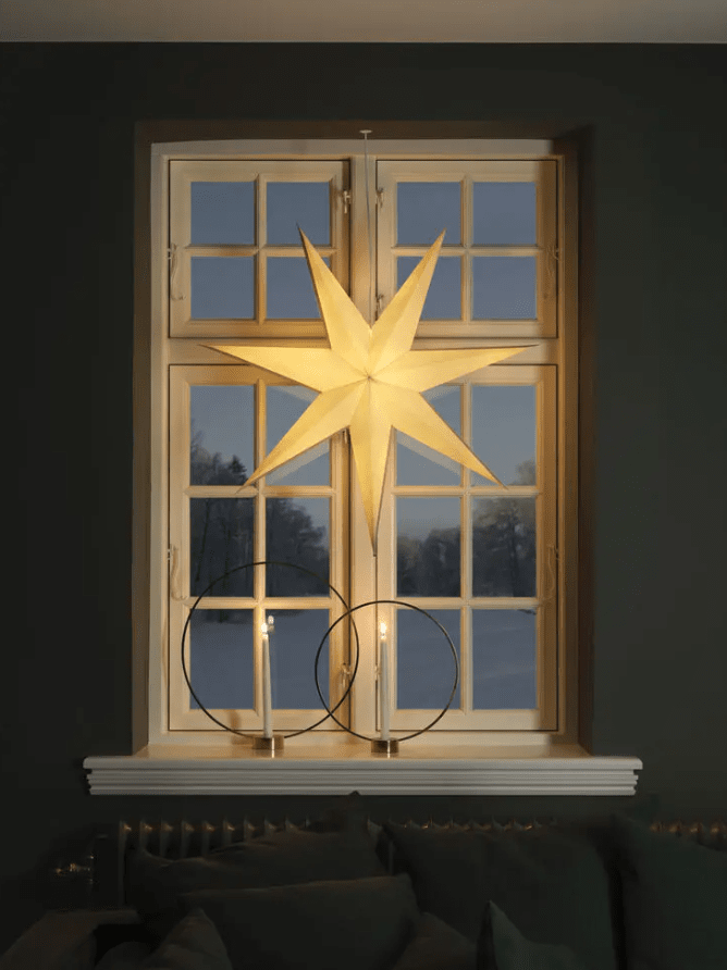 Estrella De Papel Ø78 Grisáceo De Konstsmide - Ilumina la oscuridad de diciembre con esta cl&aacute;sica estrella de papel en gris y beige.