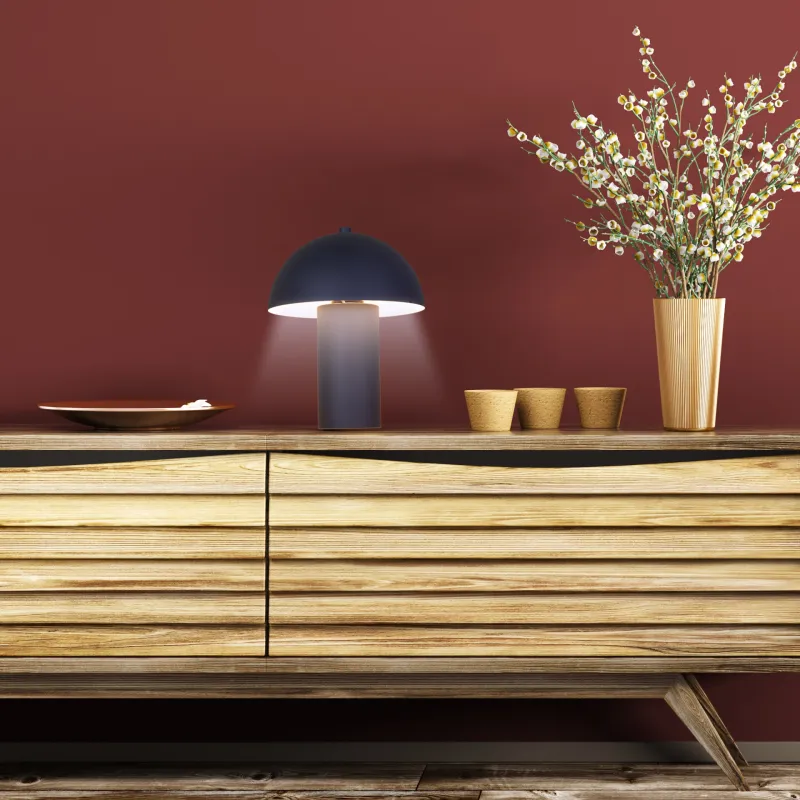 Bert 26cm Negro lámpara de mesa De Globo Lighting - Med sin minimalistiska elegans sm&auml;lter bert harmoniskt in i moderna hem och blir en stilfull inredningsdetalj.