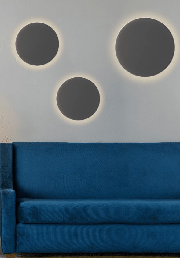 Tou Gris lámpara de pared De Faro Barcelona - También puedes quitar la almohadilla y utilizar únicamente el soporte de pared con superficie de pizarra.