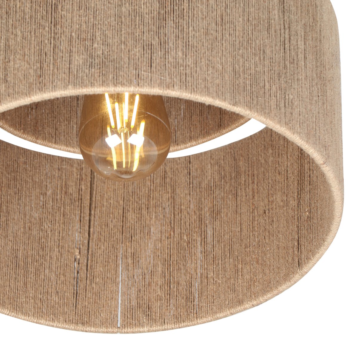 Smilla Ø30 Naturaleza plafón De Trio Lighting - Con su elegante combinaci&oacute;n de yute natural y metal negro mate, Smilla combina el encanto r&uacute;stico con un dise&ntilde;o moderno: un detalle perfecto para un interior elegante y armonioso.