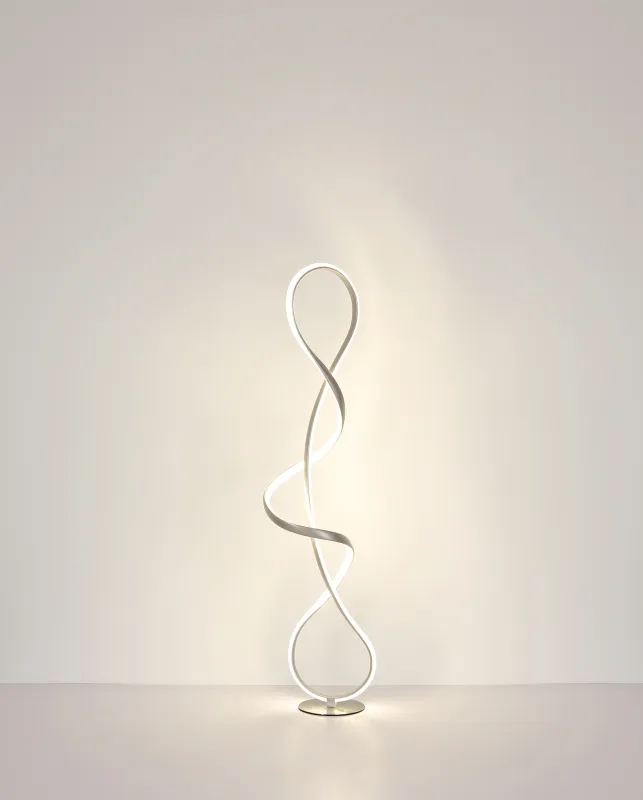 Swirl Níquel lámpara de pie De Globo Lighting - Med en kompakt storlek och en kraftfull LED-teknik p&aring; 2260 lumen och 4000K ger den klar och behaglig belysning.