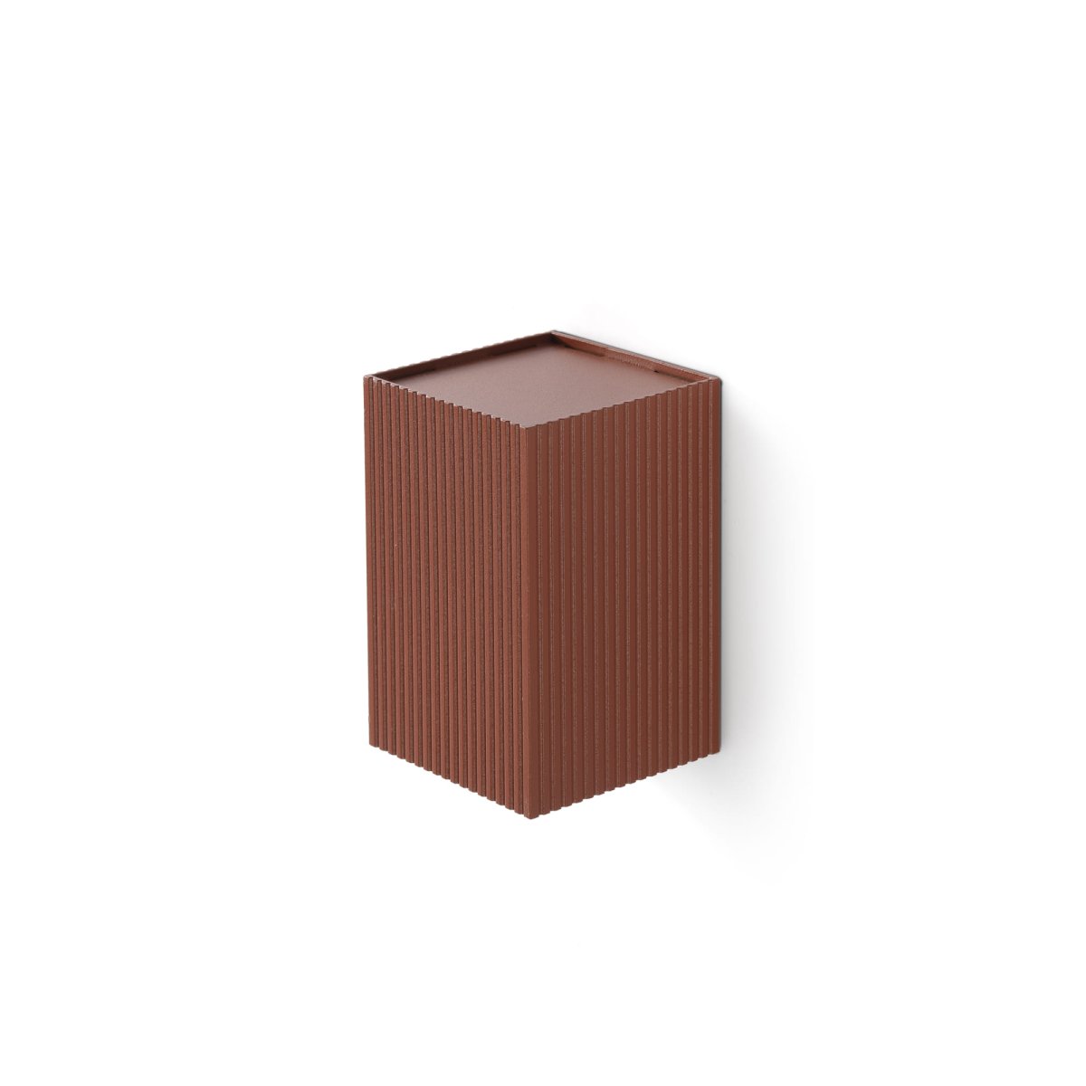 Lune 10cm Terracota estriada lámpara de pared De Faro Barcelona - Su dise&ntilde;o compacto la hace ideal para pasillos y zonas de paso, proporcionando una iluminaci&oacute;n eficaz sin ocupar espacio.