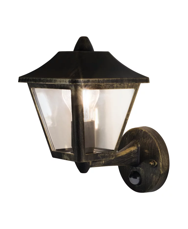 Tradition Sensor Negro/dorado lámpara de exterior De Osram - Tradition Sensor es una elegante l&aacute;mpara de pared con un dise&ntilde;o cl&aacute;sico de linterna, perfecta para crear un ambiente acogedor en entradas, caminos de acceso y fachadas.