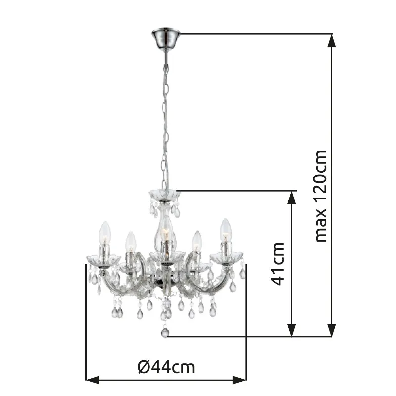 Cuimbra Ø45 Cromo cristal De Globo Lighting - Med sina krompl&auml;terade detaljer och klarglas skapar den en lyxig glans och en stilfull atmosf&auml;r.