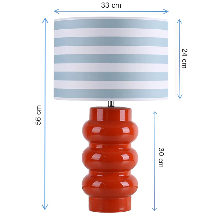 Lyon 56cm Naranja lámpara de mesa De Superliving - Perfecta como detalle decorativo en la sala de estar, el dormitorio o el pasillo, esta l&aacute;mpara no es solo una fuente de luz, sino un detalle interior con car&aacute;cter que difunde luz y alegr&iacute;a.