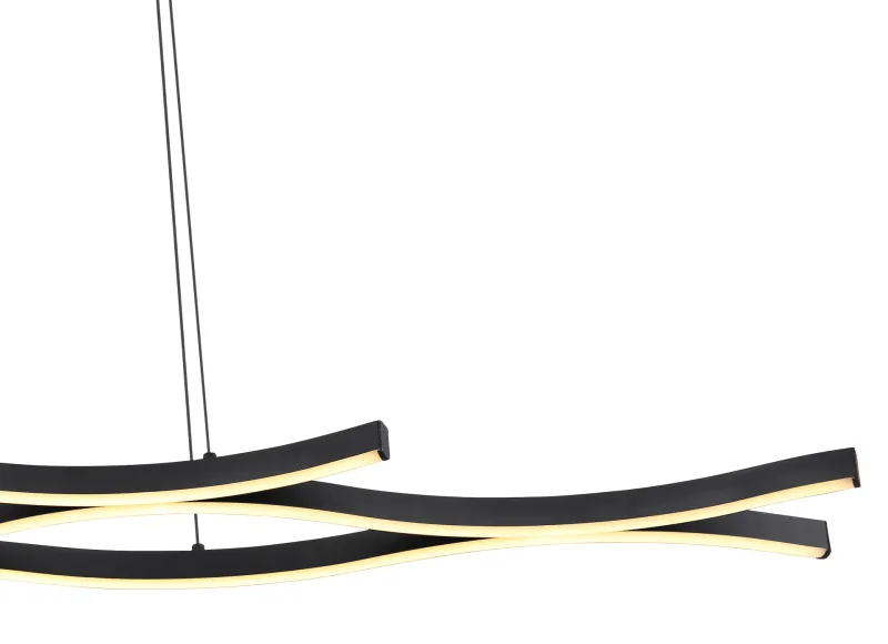 Geronimo 108cm Negro Lámpas de techo De Globo Lighting - Lampan &auml;r tillverkad av metall, aluminium och har en opalf&auml;rgad plastsk&auml;rm som ger en stilren och harmonisk estetik.