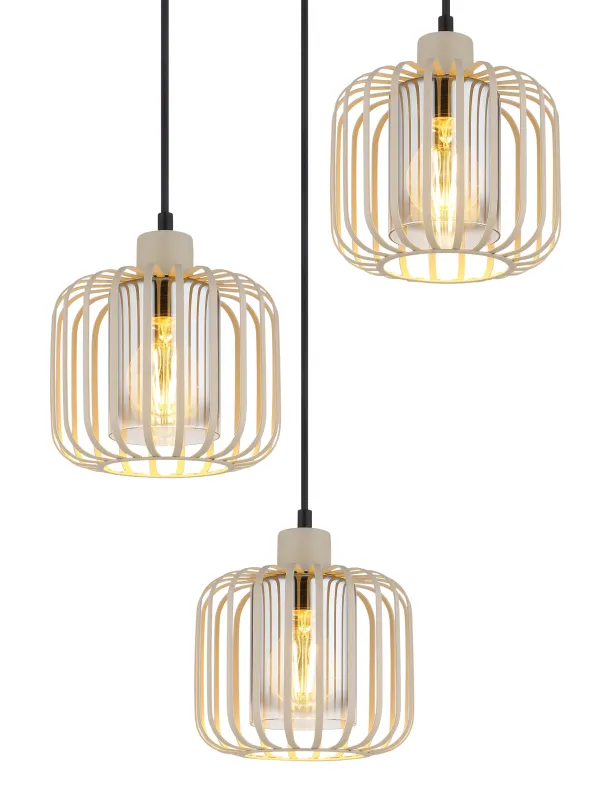 Alfred Ø44 Arena Lámpas de techo De Globo Lighting - Den &auml;r tillverkad av sandf&auml;rgad matt metall och har mjukt rundade metalln&auml;tssk&auml;rmar med en inre glascylinder, som skapar ett elegant och luftigt uttryck.