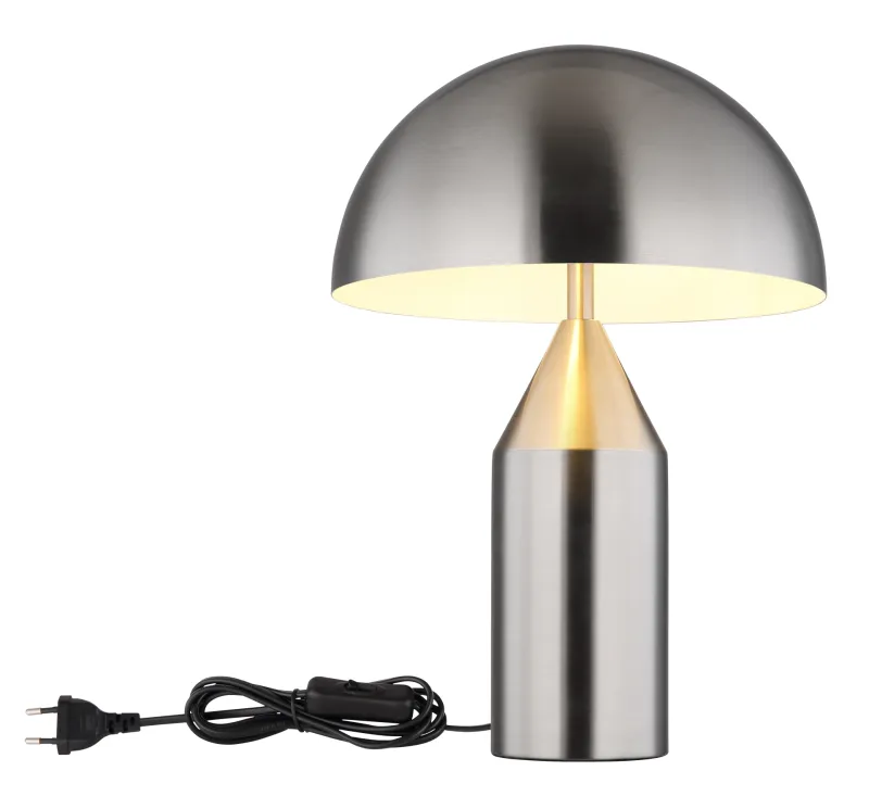 Atoma 40cm Níquel lámpara de mesa De Globo Lighting - Sk&auml;rmen i matt nickel och vitt skapar en harmonisk kontrast och ger en behaglig ljusspridning.