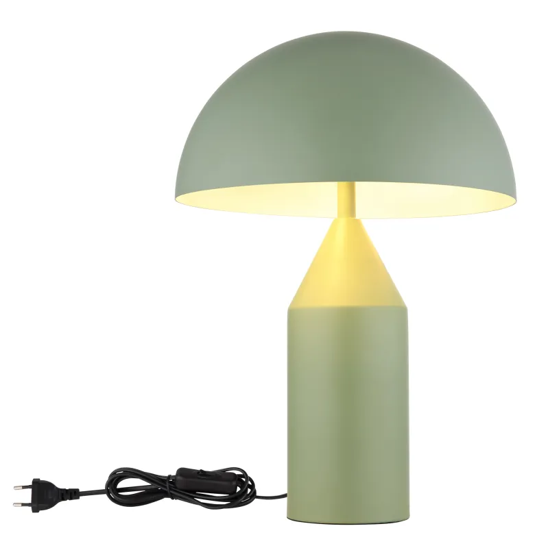 Atoma 40cm Verde lámpara de mesa De Globo Lighting - Sk&auml;rmen i matt, d&aring;v gr&ouml;n f&auml;rg och vitt skapar en harmonisk kontrast och ger en behaglig ljusspridning.