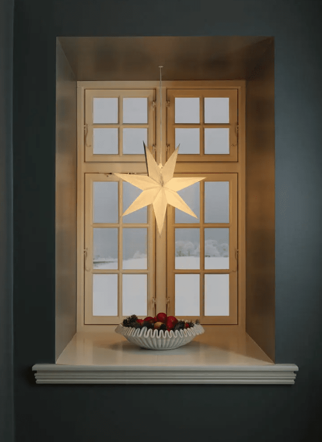 Estrella De Papel Ø60 Grisáceo De Konstsmide - Ilumina la oscuridad de diciembre con esta cl&aacute;sica estrella de papel en gris y beige.