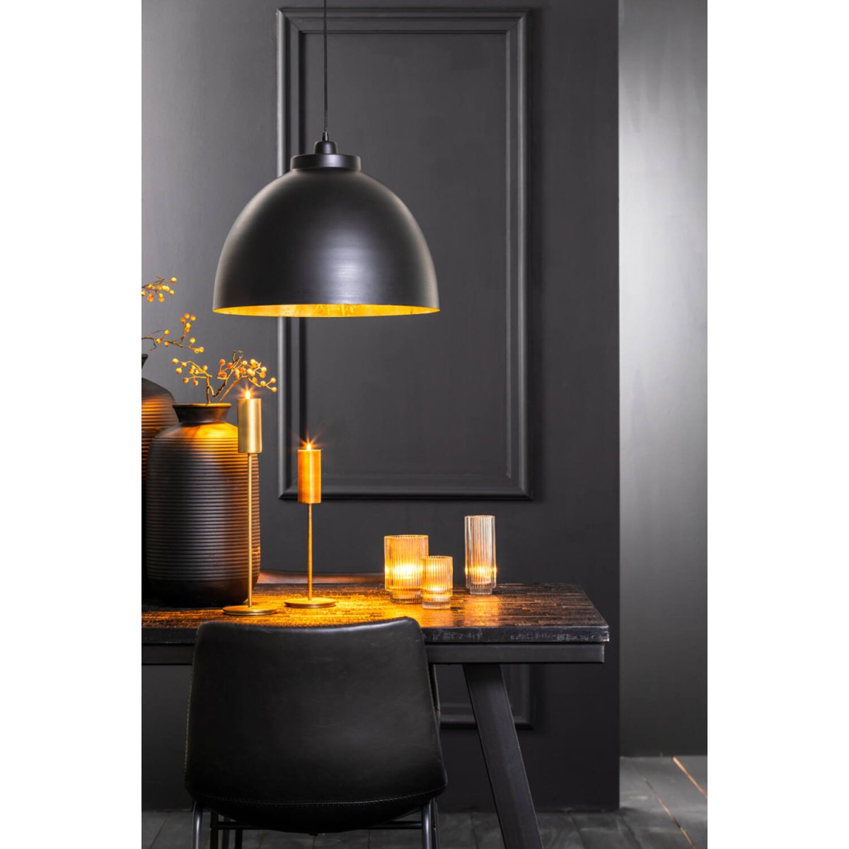 Kylie Ø45 Negro/dorado Lámpas de techo De Light & Living - 