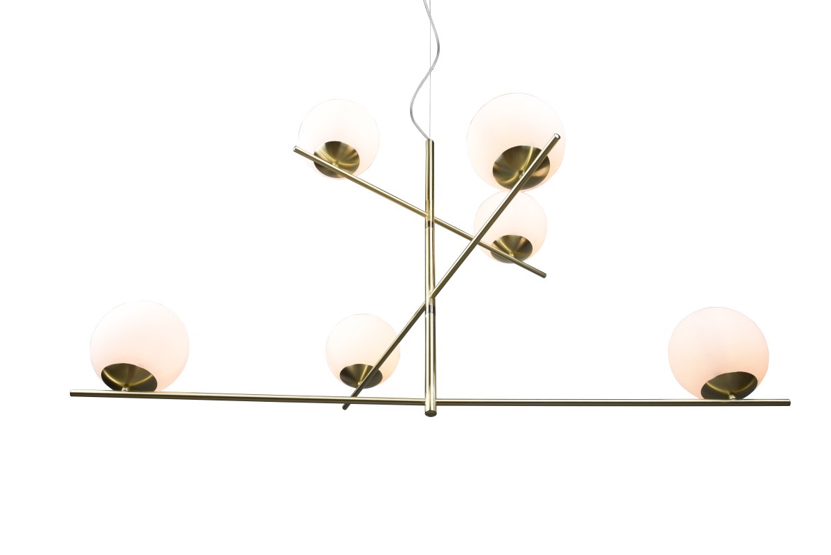 Pure 115cm Latón mate Lámpas de techo De Trio Lighting - Ya sea que prefieras un estilo de dise&ntilde;o interior simple y sin complicaciones o algo m&aacute;s divertido, las luces de la serie PURE agregan acentos decorativos sutiles y un toque de elegancia a cualquier habitaci&oacute;n.