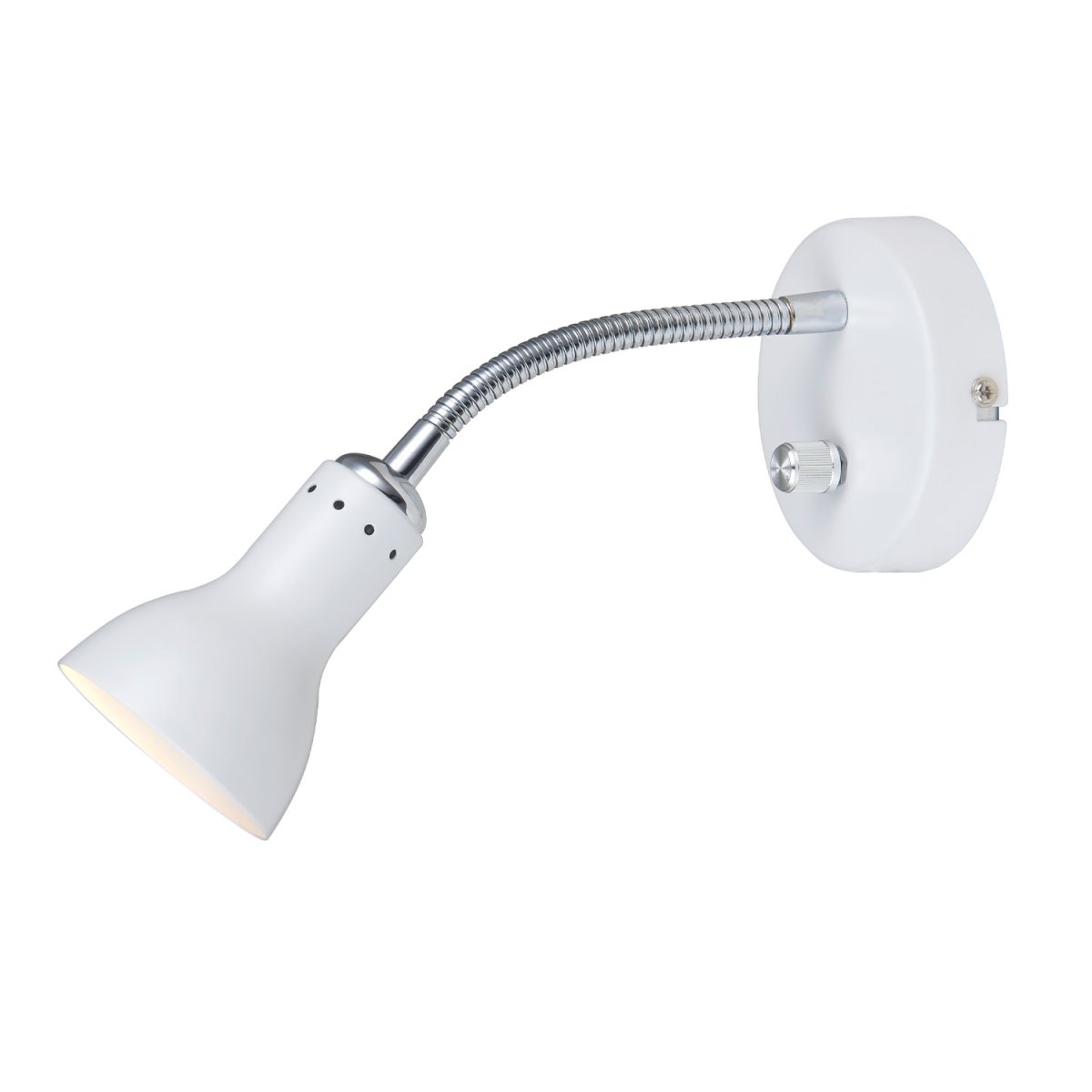 Mikado Blanco lámpara de lectura De Halo Design - El interruptor de encendido integrado en el soporte de pared permite un uso cómodo y el elegante metal con detalles cromados proporciona una apariencia moderna.