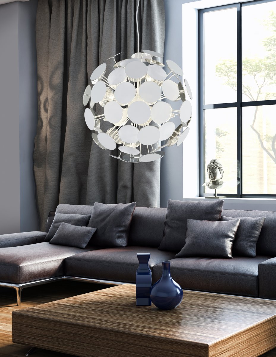 Discalgo Ø54 Blanco Lámpas de techo De Trio Lighting - Con un poco de imaginación, la lámpara puede parecerse a un diente de león y encajar perfectamente en un estilo de diseño interior creativo.