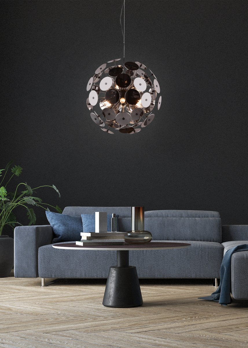 Discalgo Ø54 Negro Lámpas de techo De Trio Lighting - Con un poco de imaginación, la lámpara puede parecerse a un diente de león y encajar perfectamente en un estilo de diseño interior creativo.