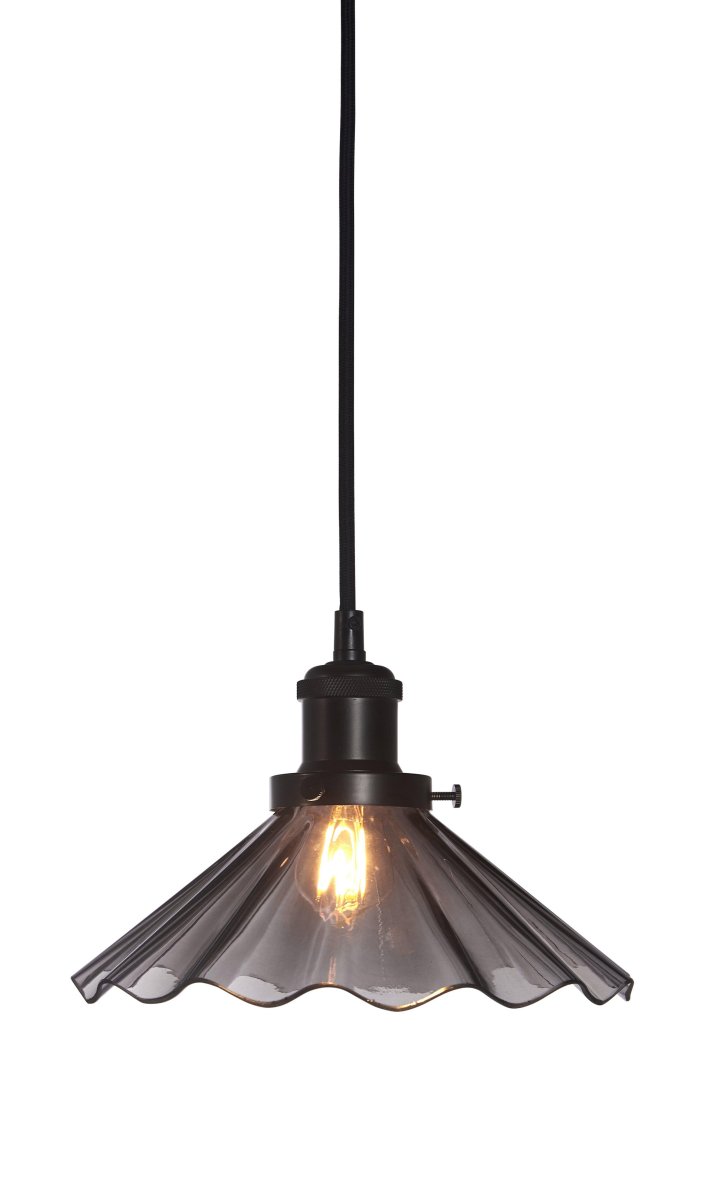 August Ø25 Negro lámpara de ventana De PR Home - La l&aacute;mpara se entrega con un cable textil negro de 3 metros de largo y tiene un enchufe de pared y un interruptor de encendido.