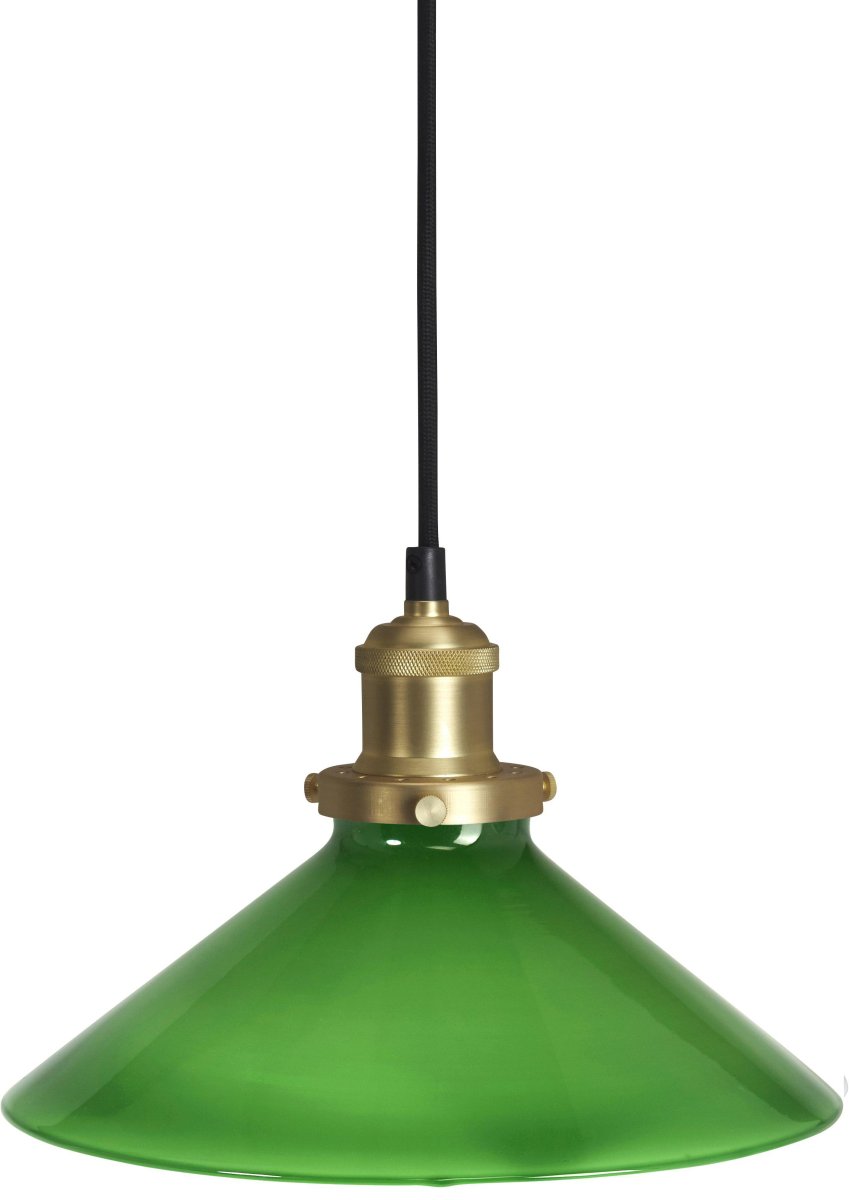 August Ø25 Verde lámpara de ventana De PR Home - La l&aacute;mpara se entrega con un cable textil negro de 3 metros de largo y tiene un enchufe de pared y un interruptor de encendido.