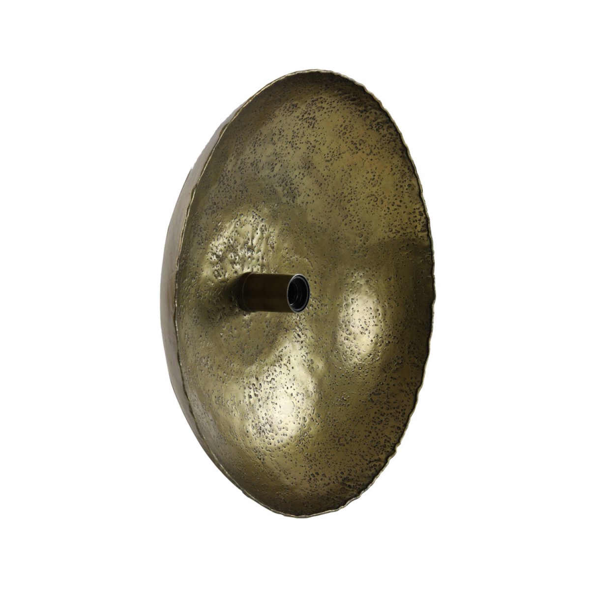 Neva Ø50 Bronce lámpara de pared De Light & Living - El elegante aplique Neva presenta una pantalla redonda de metal martillado en bronce antiguo, que le da un toque industrial.
