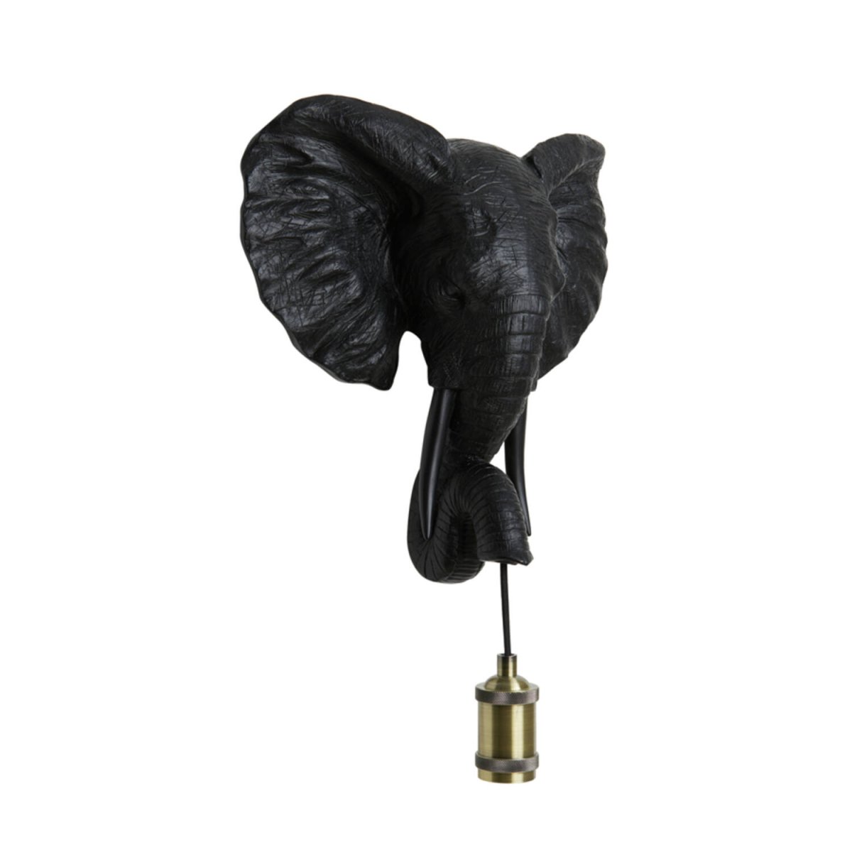 Imagen ampliada de Elephant 36cm Negro lámpara de pared De Light & Living - 